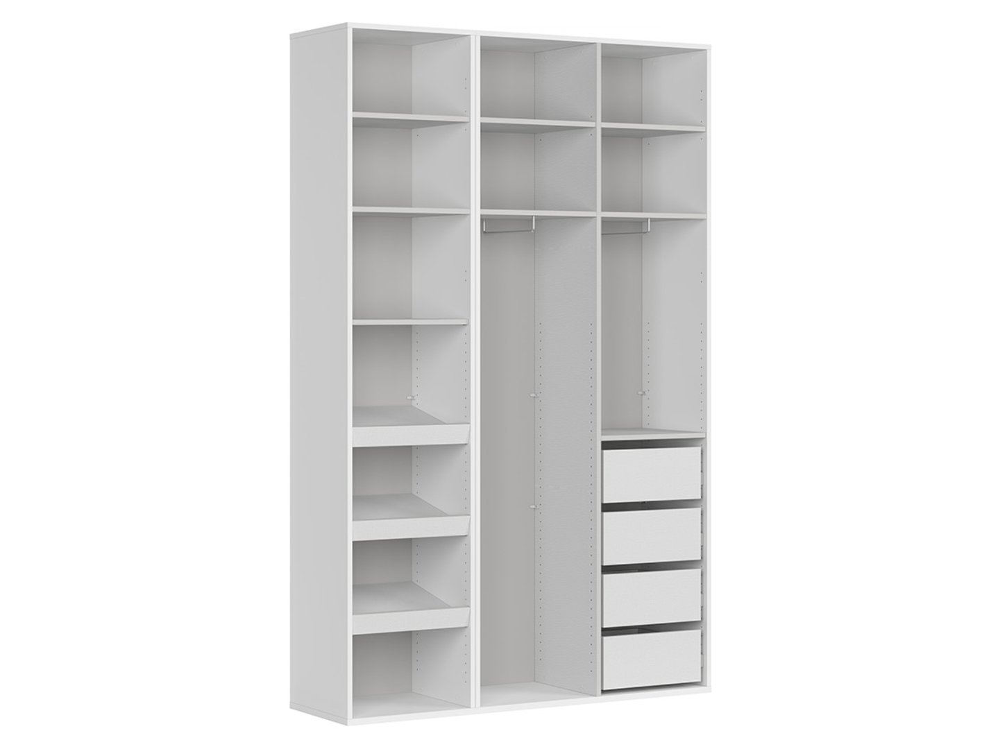 FLEX three-door wardrobe with mirror, 150 cm, white/gray - Image 2
