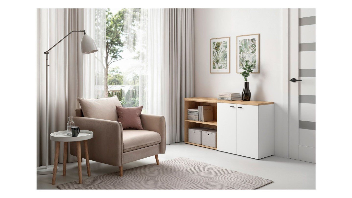 System 64 two-door cabinet, white