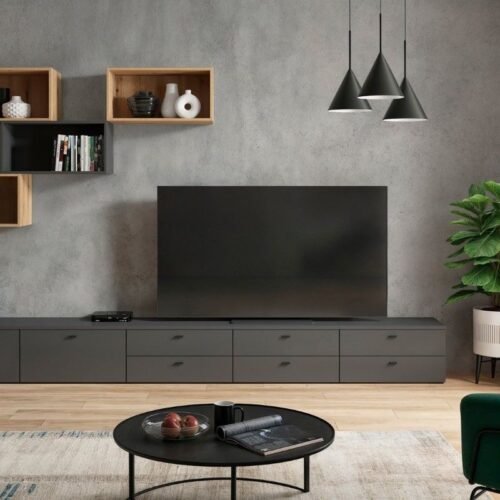 Single-door cabinet System 64 graphite color
