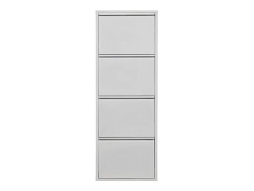 Fly four-door metal shoe cabinet 50×136.5×15 white