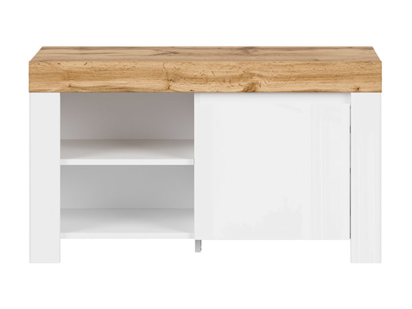 HOLTEN shoe cabinet with one door, 92.5 cm, white/wotan oak - Image 2