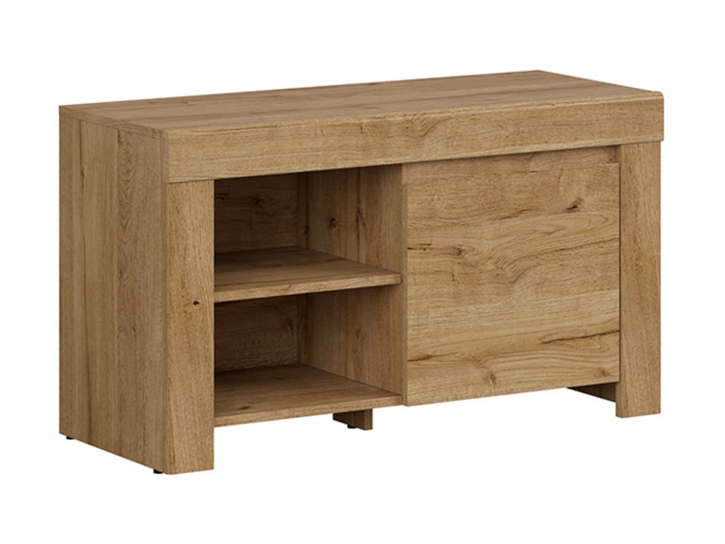 HOLTEN low shoe cabinet with one door, 92.5 cm, Waterford oak