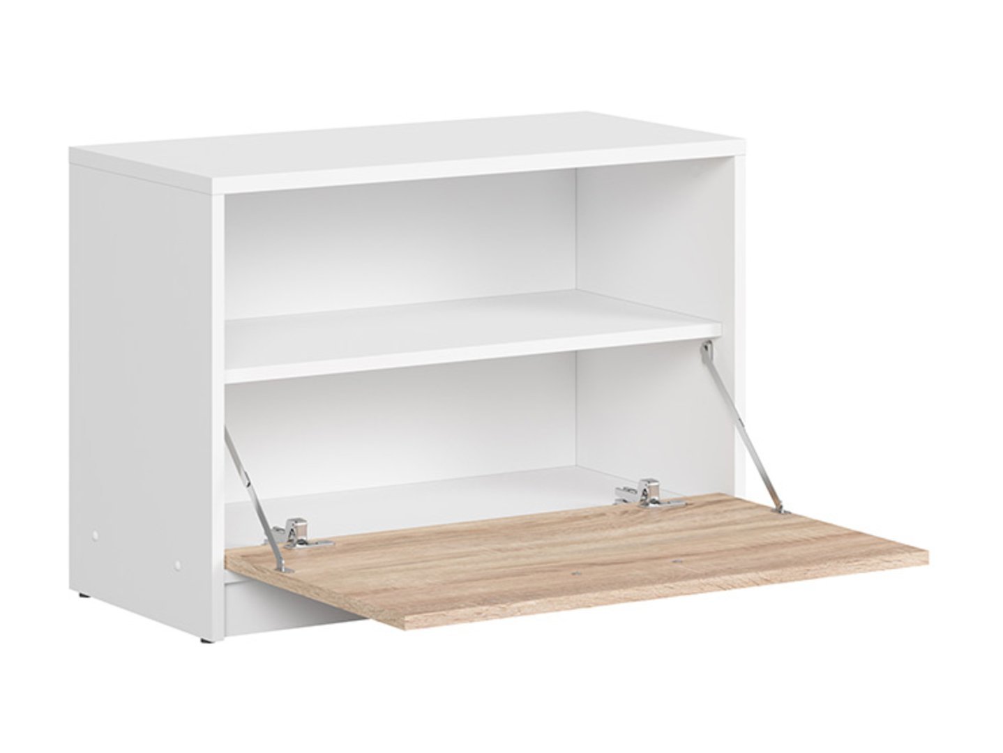 NEPO PLUS low shoe cabinet, 70 cm, white/sonoma oak - Image 3