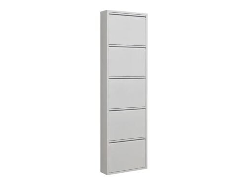 Fly five-door metal shoe cabinet 50×169.5×15 white