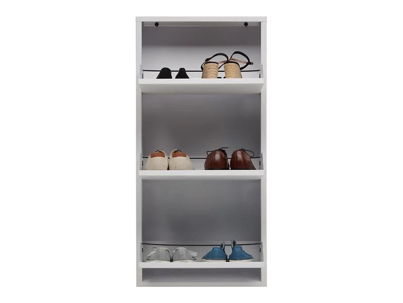 Fly three-door metal shoe cabinet 50x103.5x15 white - Image 2