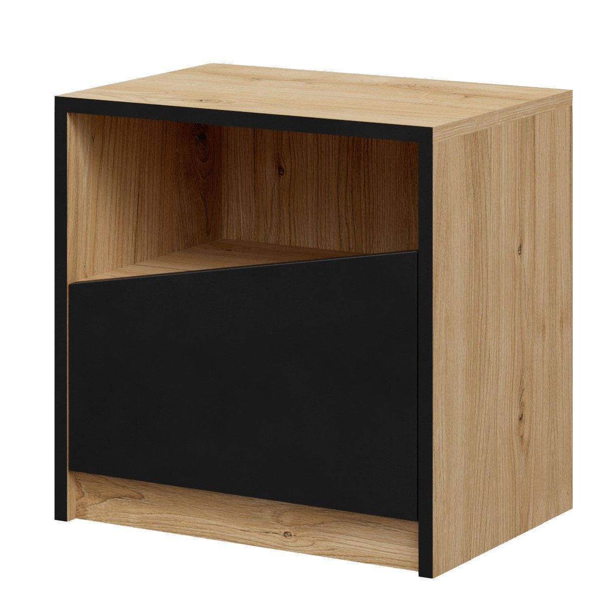 I Atson bedside table oak/black ADRK