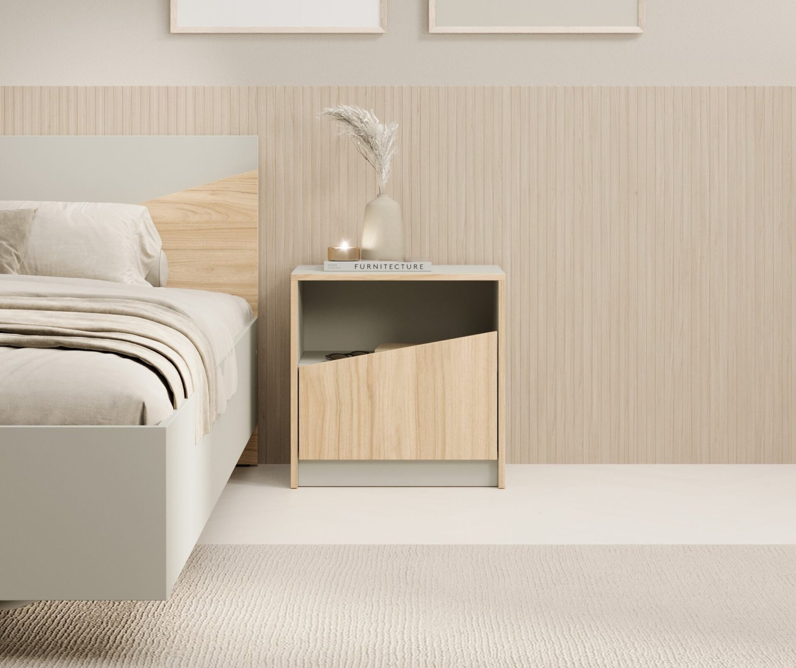 I Atson oak/grey beige bedside table, ADRK - Image 3