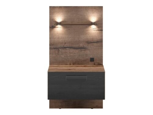 Kassel bedside table with drawer, left, 50.5 cm, monastery oak