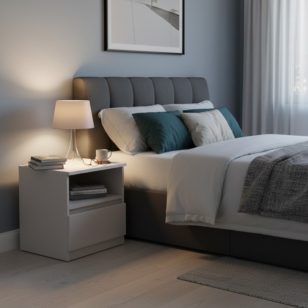 TETRIX bedside table, 45 cm, cashmere - Image 3