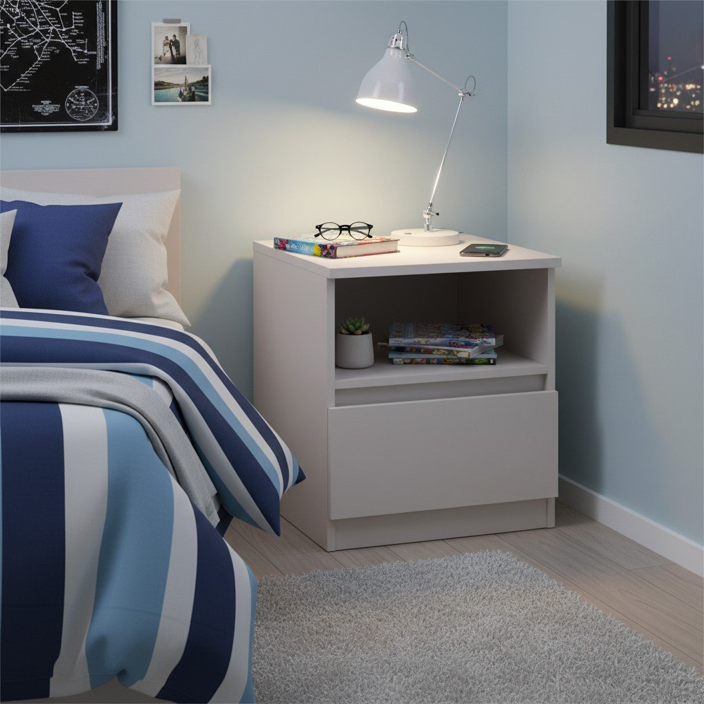 TETRIX bedside table, 45 cm, cashmere - Image 4