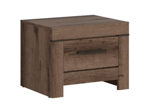 BALIN bedside table with drawer, 57 cm, monastery oak