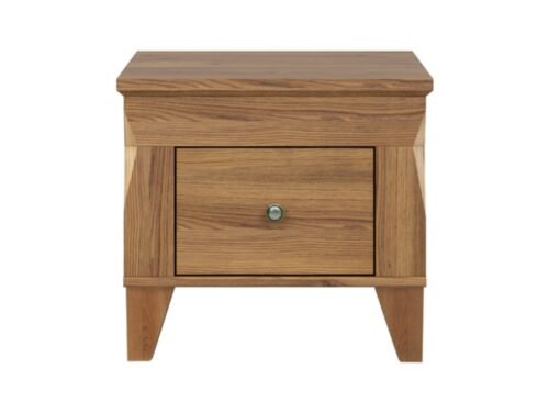 BERGEN bedside table with drawer, 50 cm, Sibiu larch color, gold color