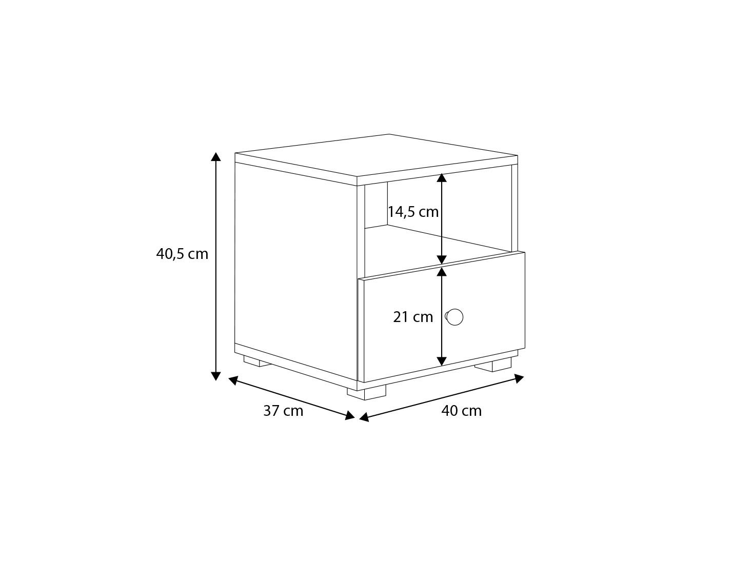 EMI white/gray ADRK bedside table with drawer - Image 3