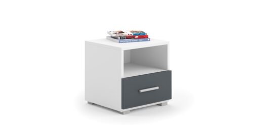 EMI white/gray ADRK bedside table with drawer