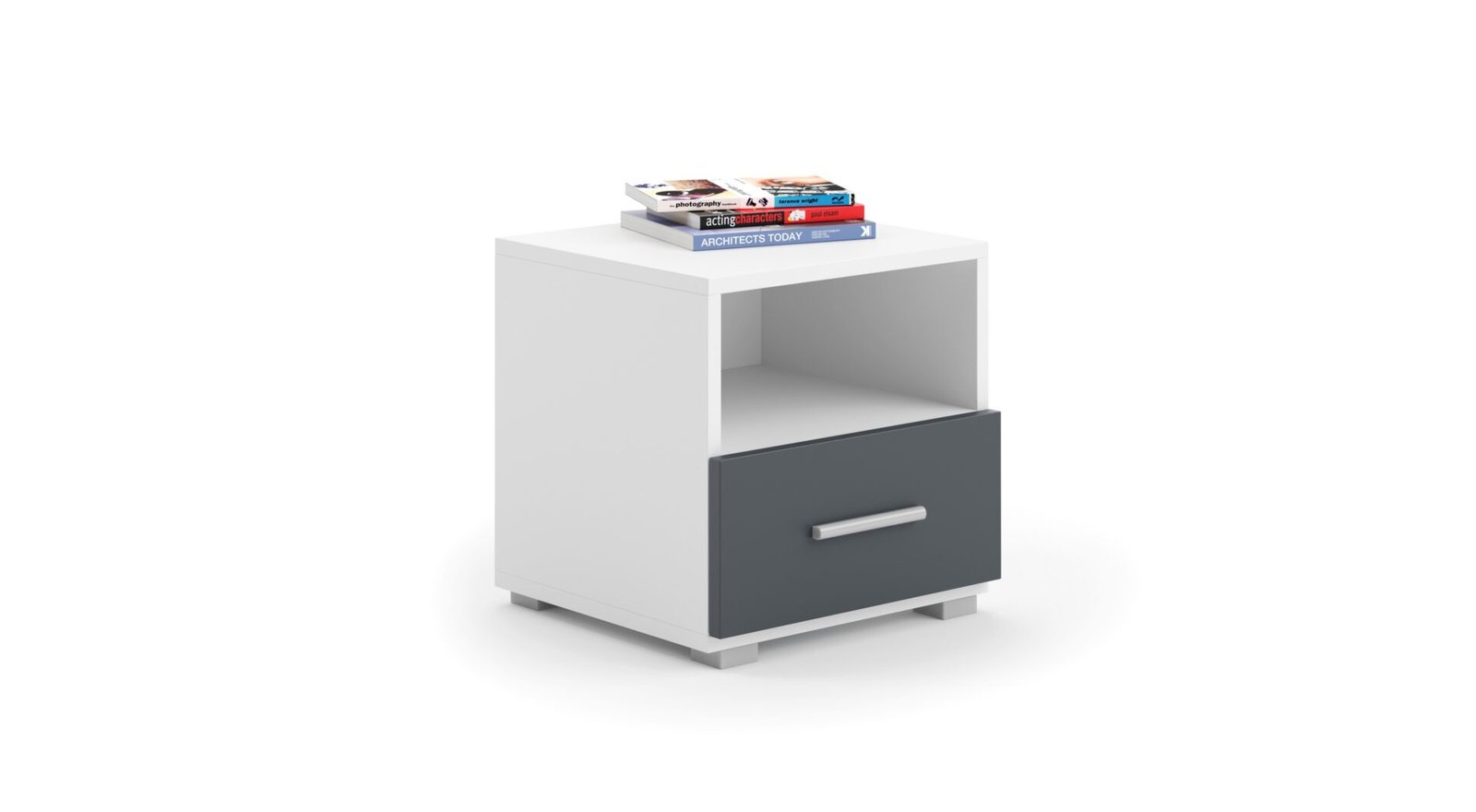 EMI white/gray ADRK bedside table with drawer
