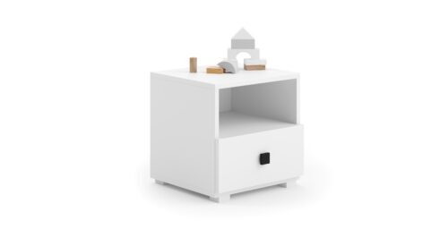 EMI white ADRK bedside table with drawer
