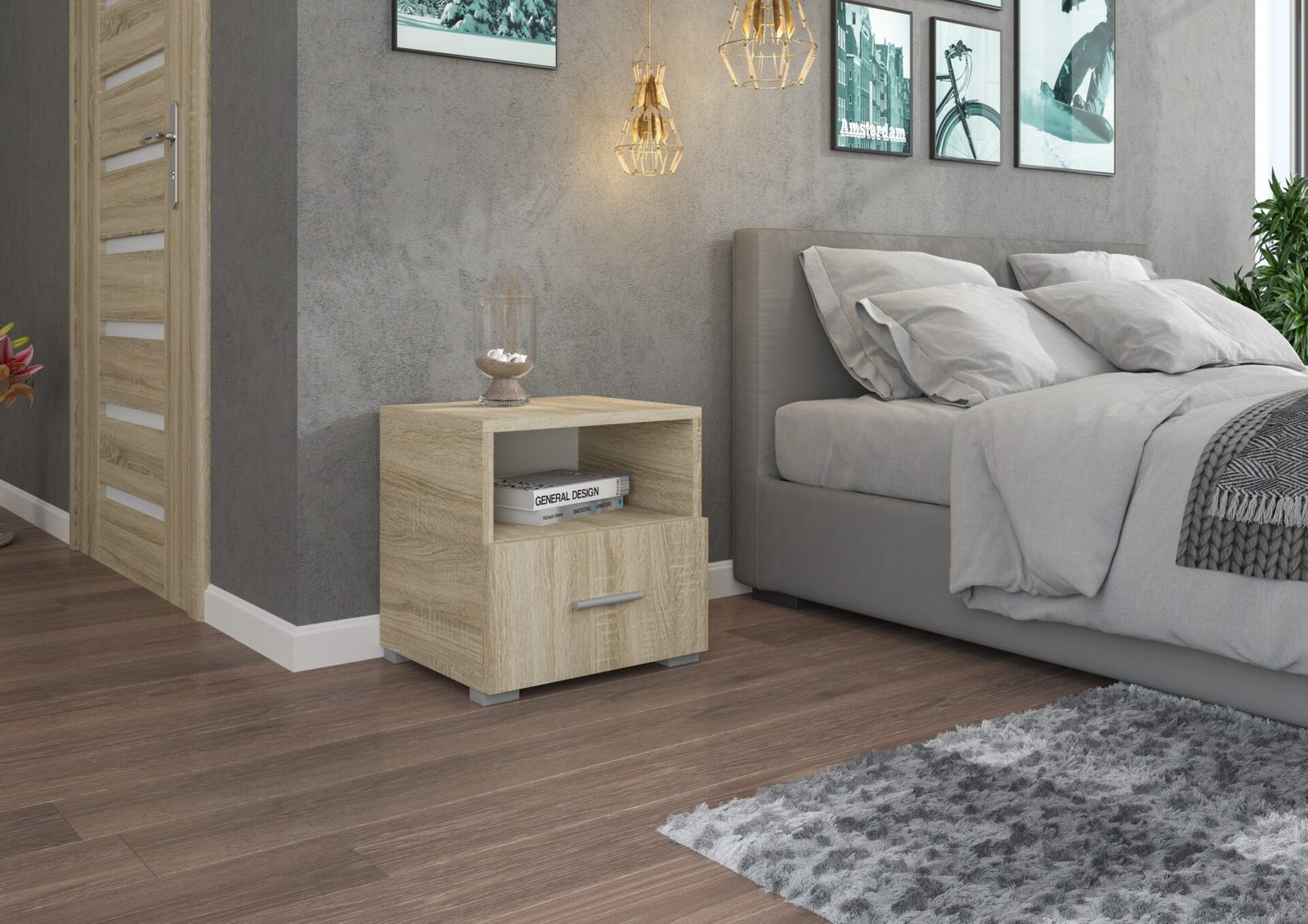 EMI Sonoma ADRK bedside table with drawer - Image 2