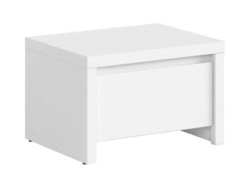KASPIAN bedside table with drawer, 51 cm, white/matt white