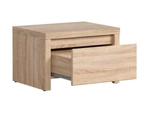 KASPIAN bedside table with drawer, 51 cm, Sonoma oak/Sonoma oak