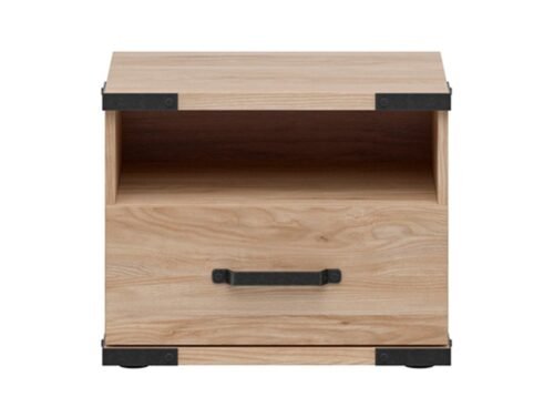 LARA bedside table with drawer, 50 cm, Belarusian ash
