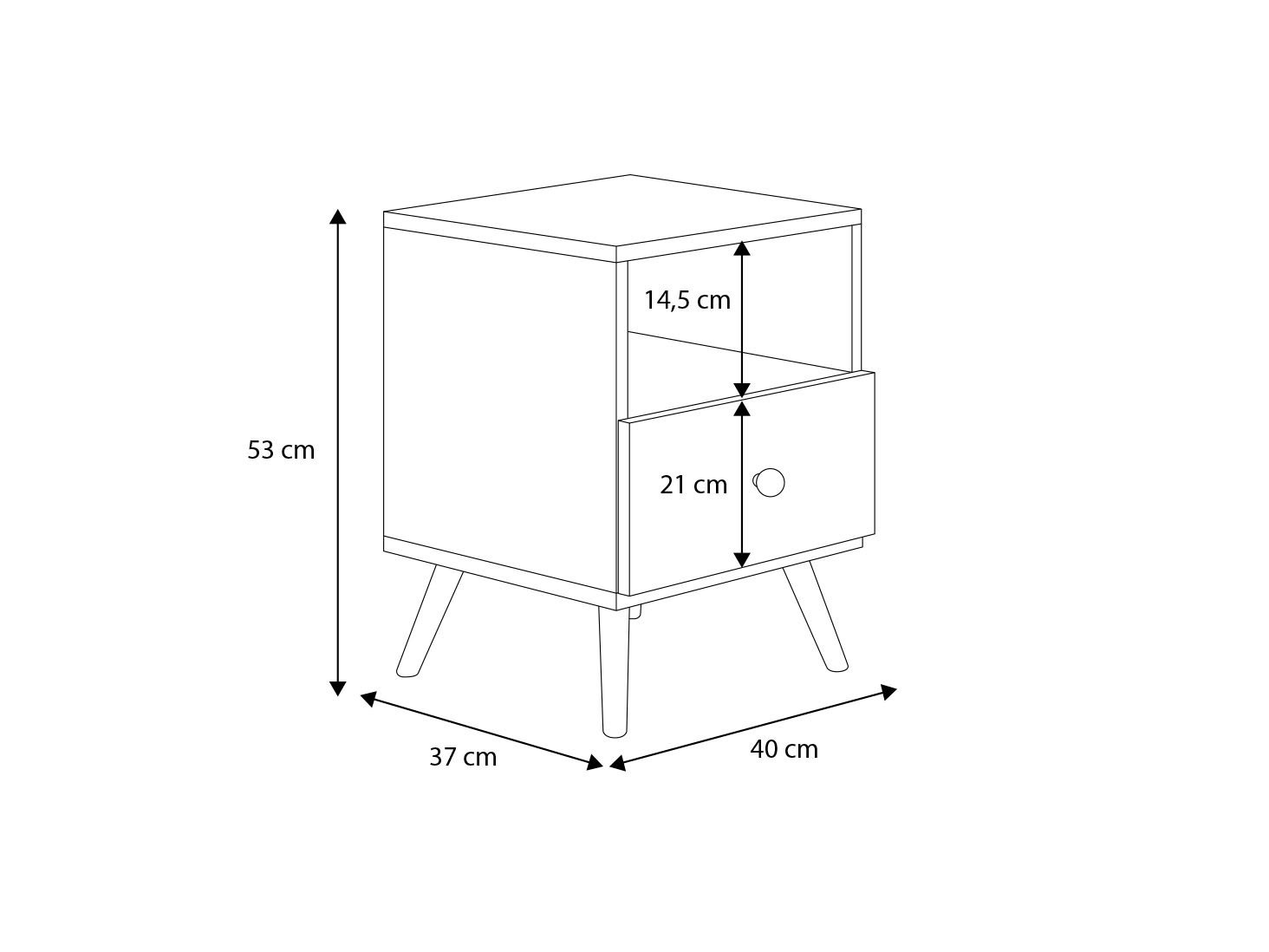 LOGAN bedside table with drawer, white/Sonoma ADRK - Image 3