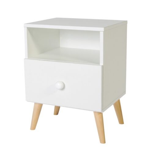 Bedside table with drawer LOGAN white ADRK