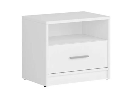 NEPO PLUS bedside table with drawer, 49.5 cm, white