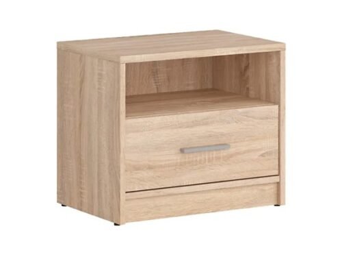 NEPO PLUS bedside table with drawer, 49.5 cm, Sonoma oak