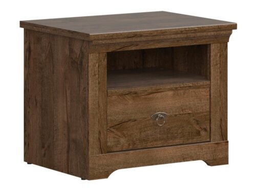 PATRAS bedside table with drawer 58 cm, dove-colored oak