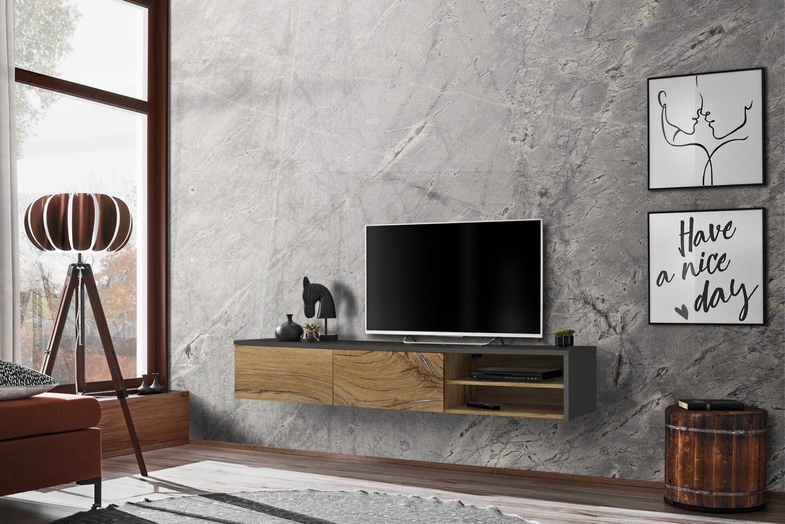 Dallas Oak Flagstaff TV Cabinet ASM