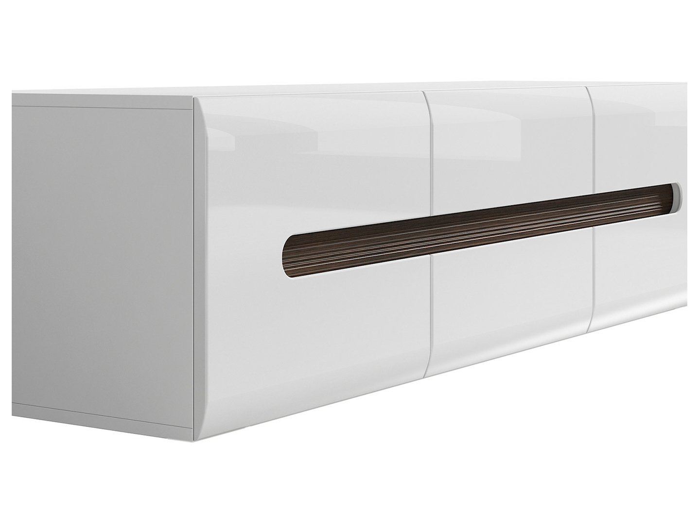 Two-door TV cabinet with two drawers AZTECA TRIO 150 cm white/white glossy color - Image 3