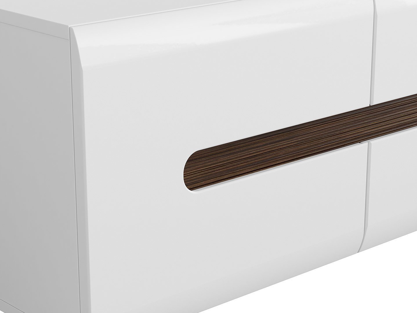 Two-door TV cabinet with two drawers AZTECA TRIO 150 cm white/white glossy color - Image 4