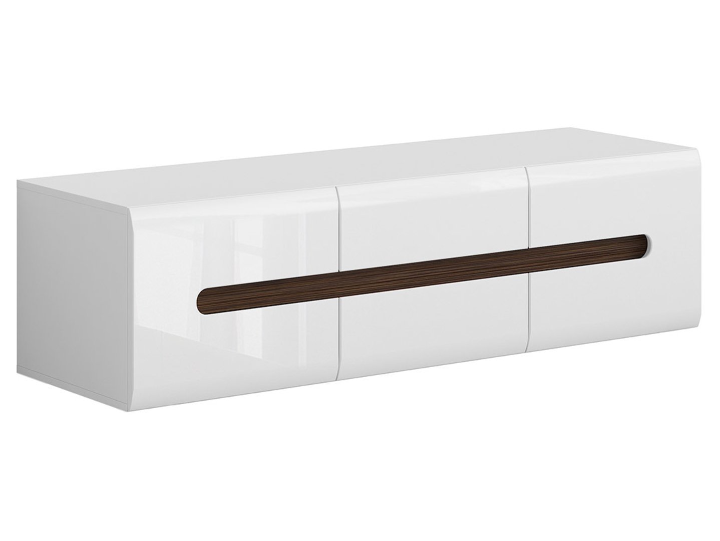 Two-door TV cabinet with two drawers AZTECA TRIO 150 cm white/white glossy color - Image 5