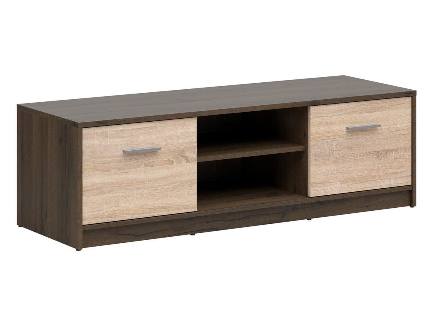 Two-door TV cabinet with shelf NEPO PLUS 138 cm, noble oak/sonoma oak