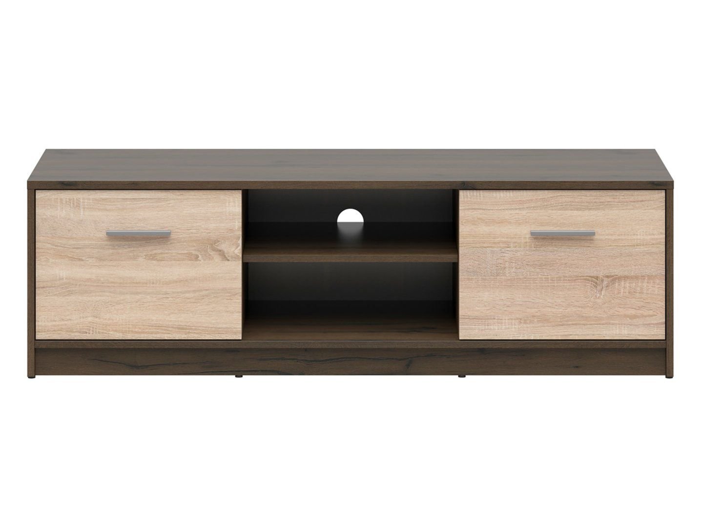 Two-door TV cabinet with shelf NEPO PLUS 138 cm, noble oak/sonoma oak - Image 4