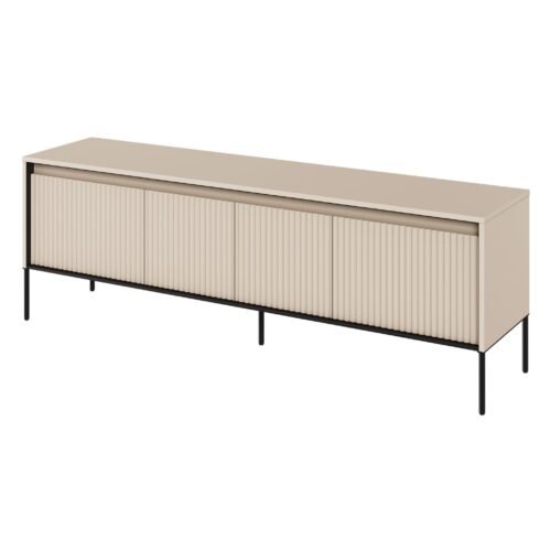 Frezuota TV spintelė TREND 05 smėlio spalvos/juodos kojelės