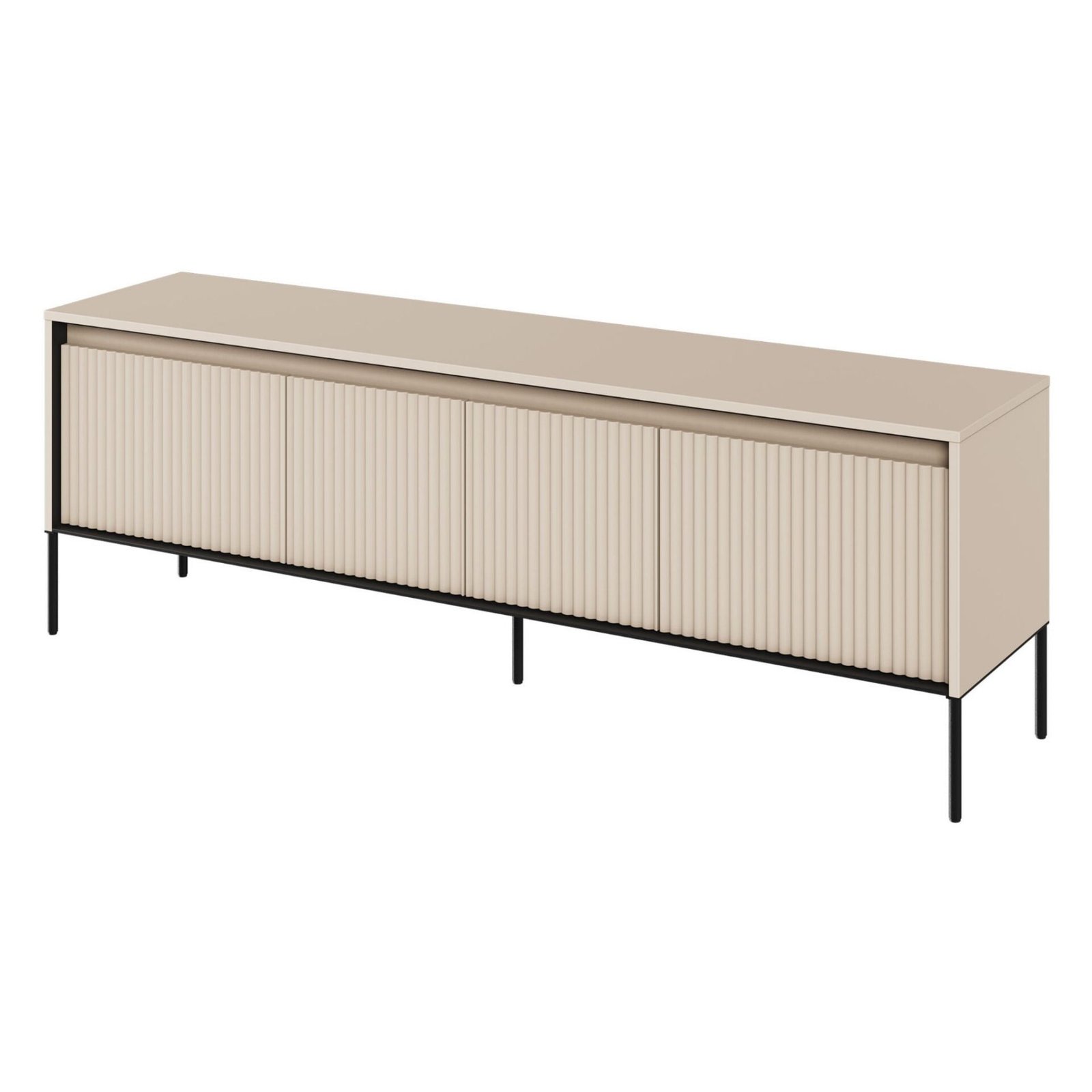 Milled TV cabinet TREND 05 beige/black legs
