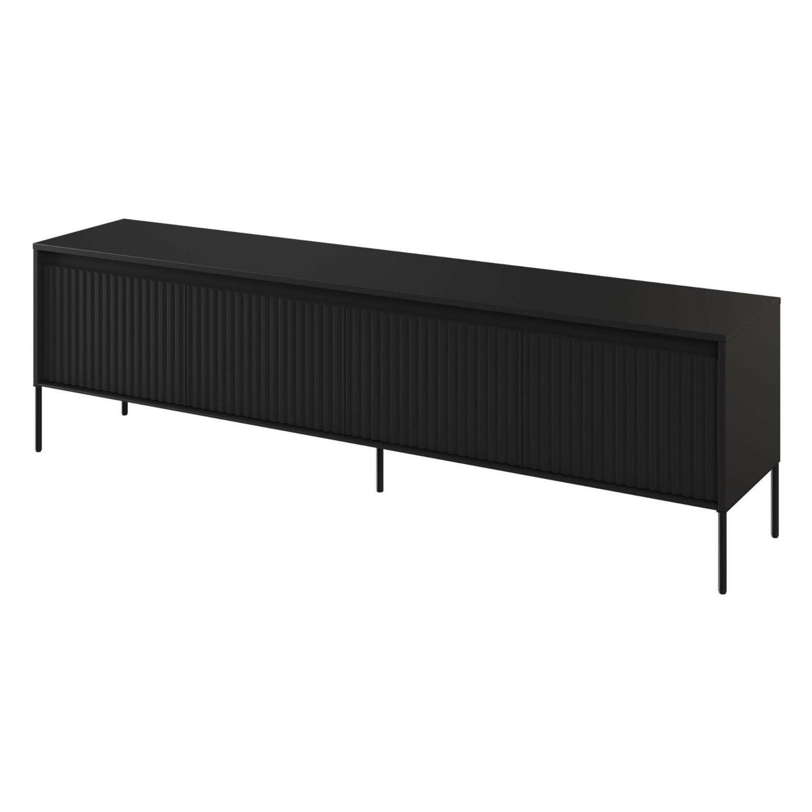 Grooved TV cabinet TREND 06 black/black legs