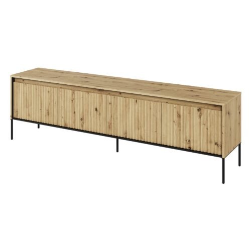 TREND 06 groove TV cabinet, oak finish / black legs