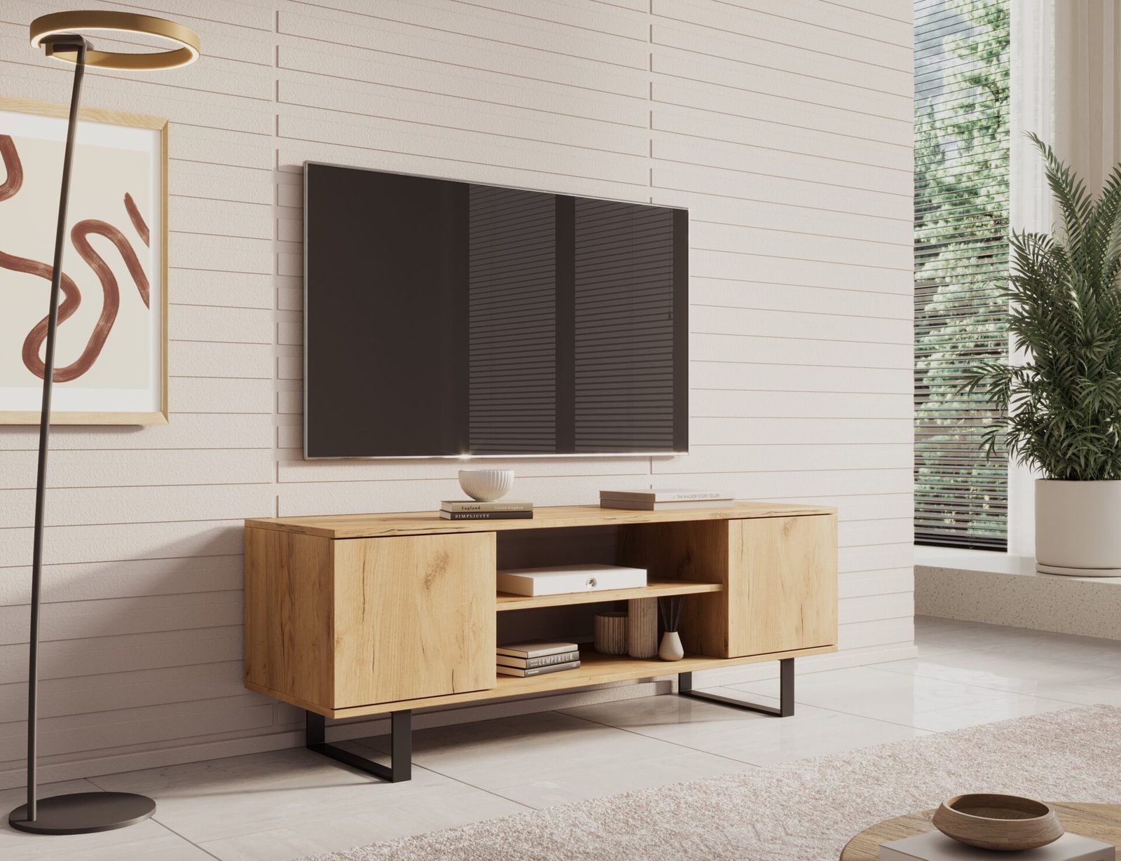 Lofter TV cabinet 135 cm Craft Oak ADRK - Image 2