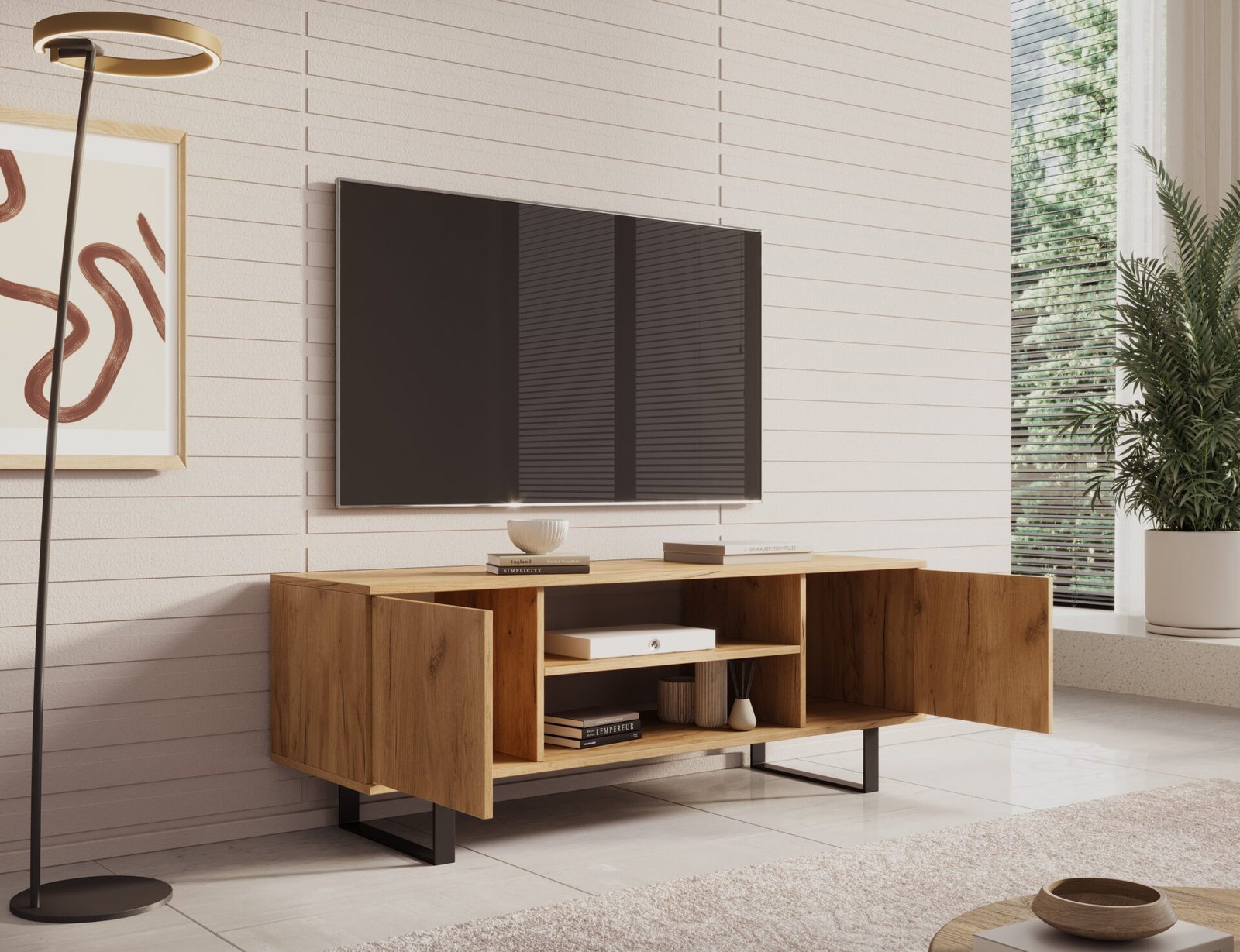 Lofter TV cabinet 135 cm Craft Oak ADRK - Image 3