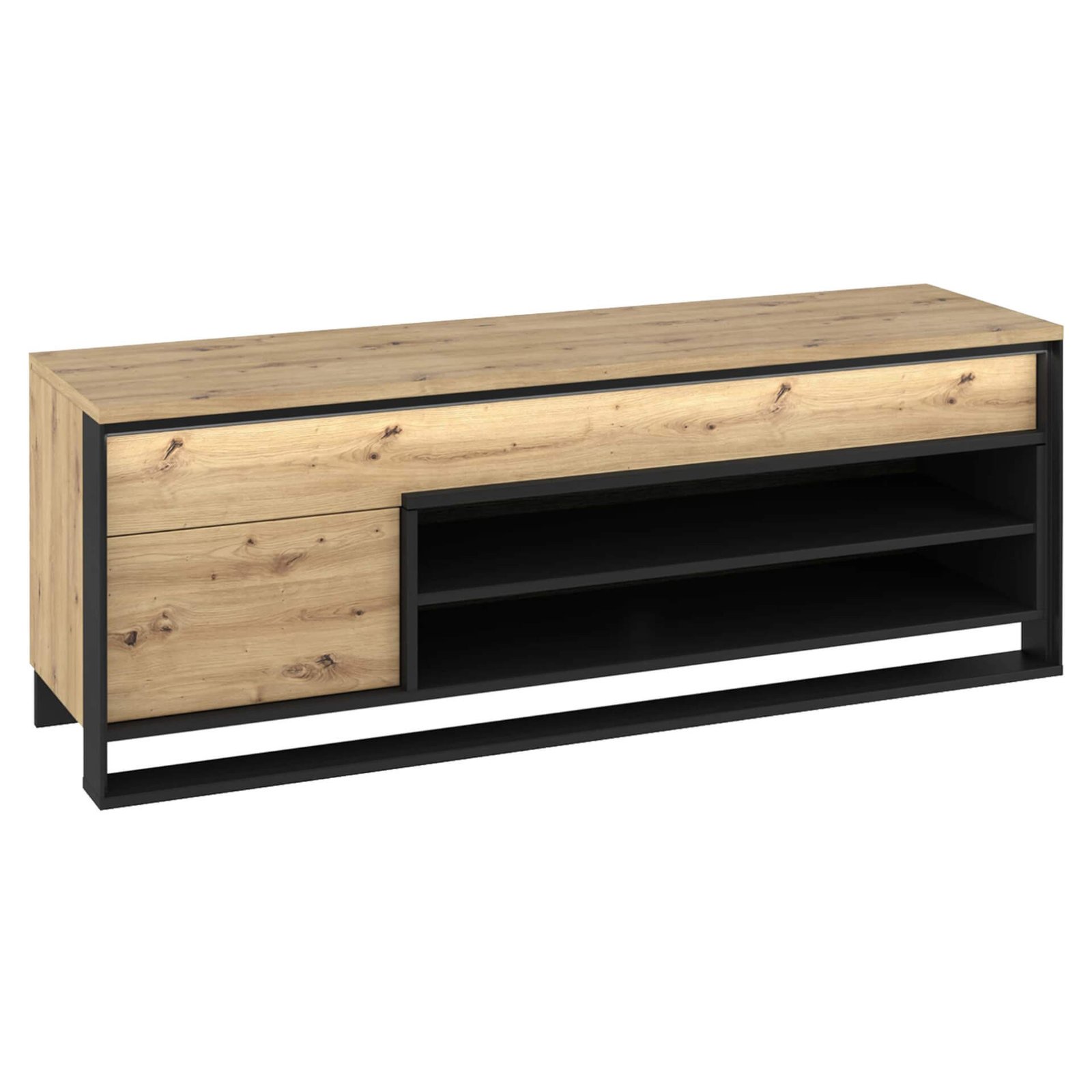 QUANT QA-04 TV cabinet, oak veneer/black