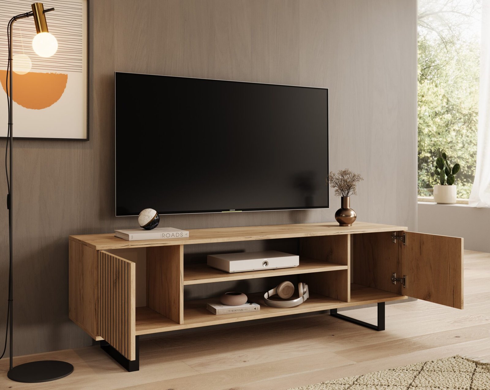 Lorello TV cabinet 155 cm Craft Oak ADRK - Image 3