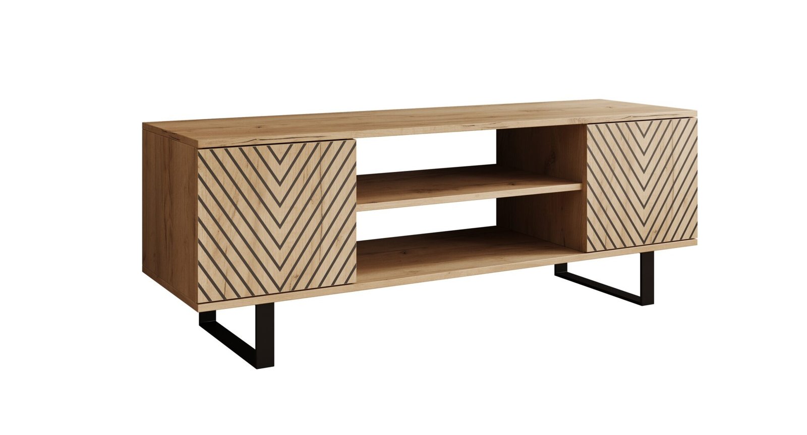 Lorello "Herringbone" TV cabinet, 135 cm, oak color, ADRK