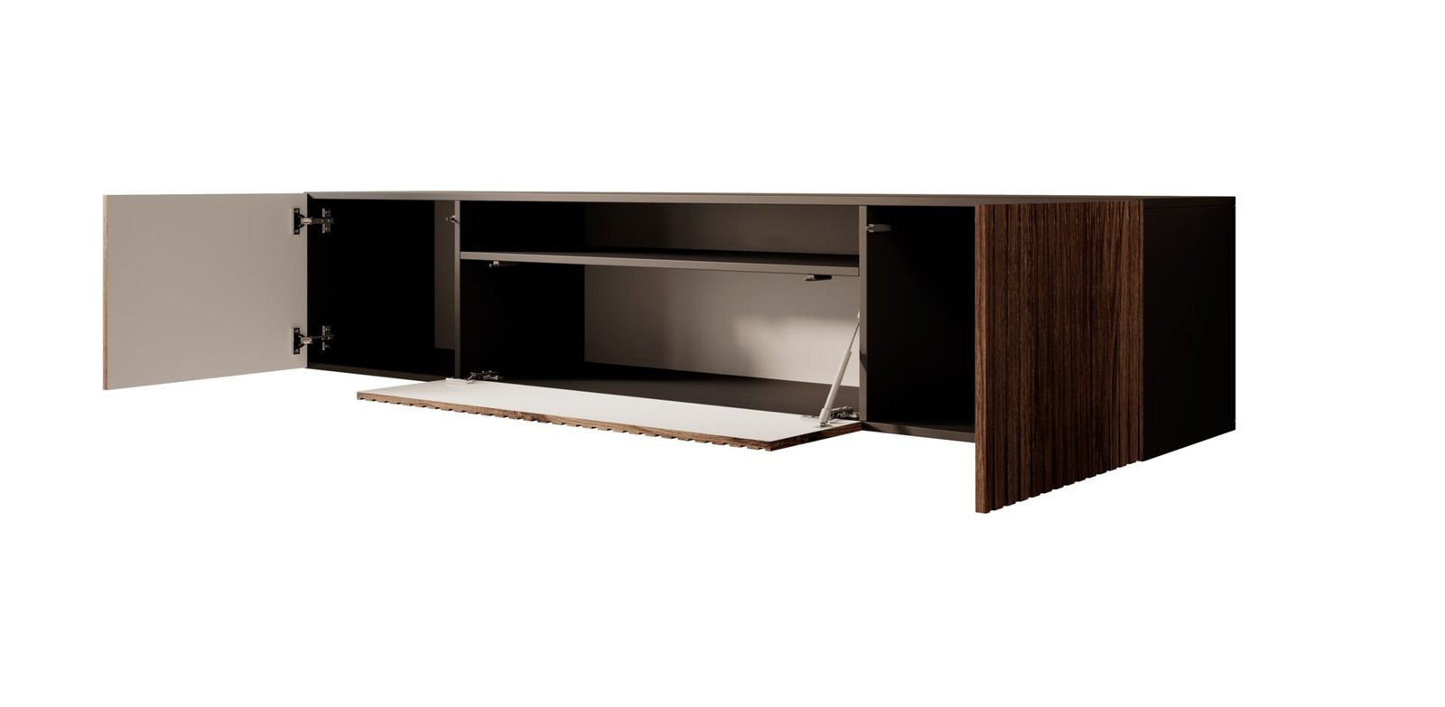 Miro TV cabinet, wall-mounted, black/Catania ADRK - Image 2