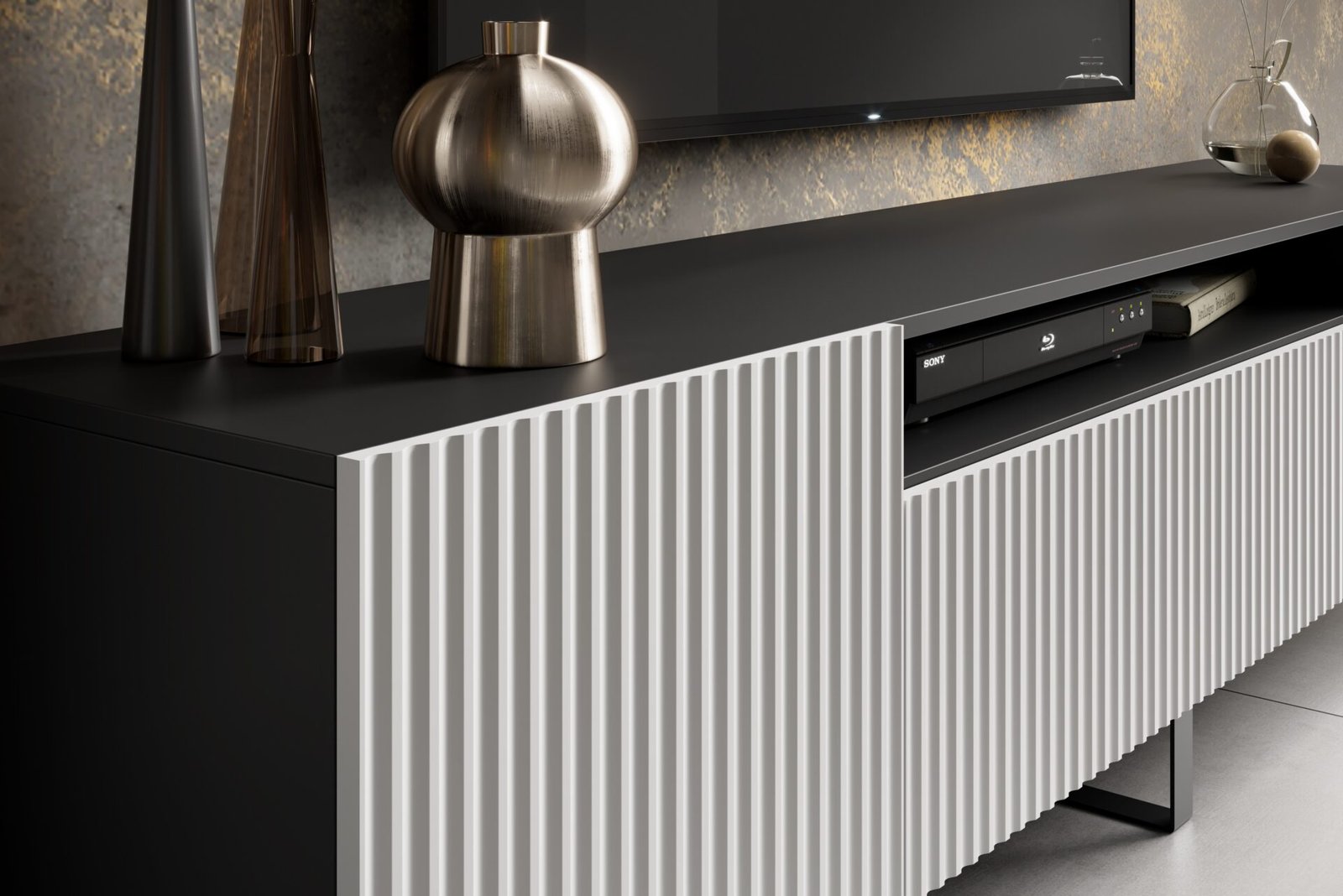 NOEMI TV stand white/black ADRK - Image 4