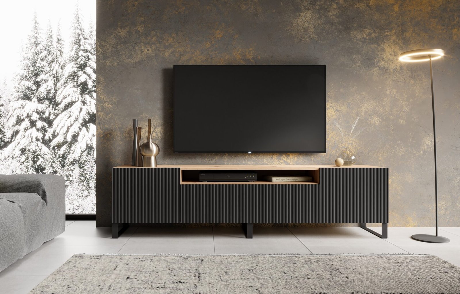 NOEMI TV stand black/Artisan ADRK - Image 3