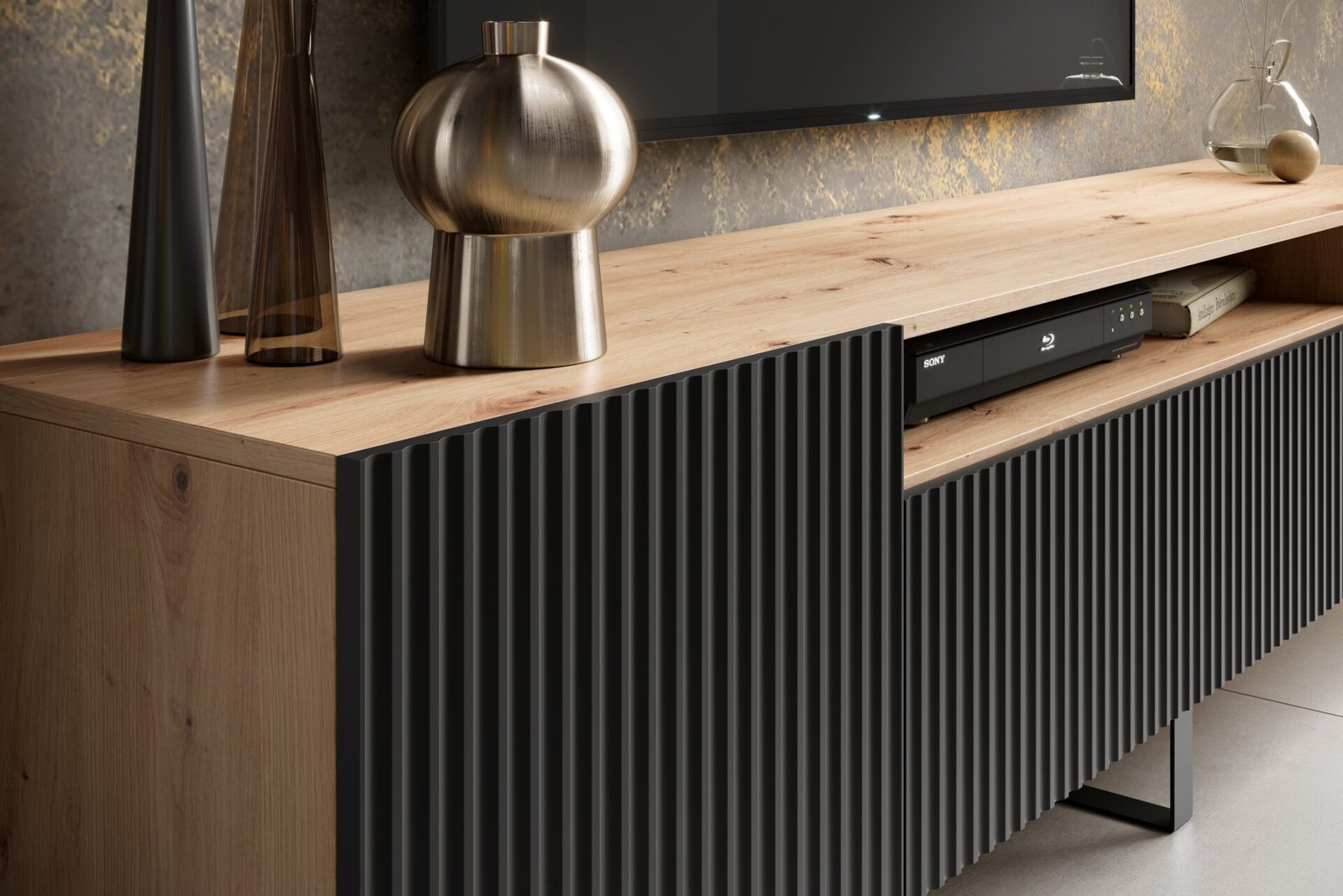 NOEMI TV stand black/Artisan ADRK - Image 4
