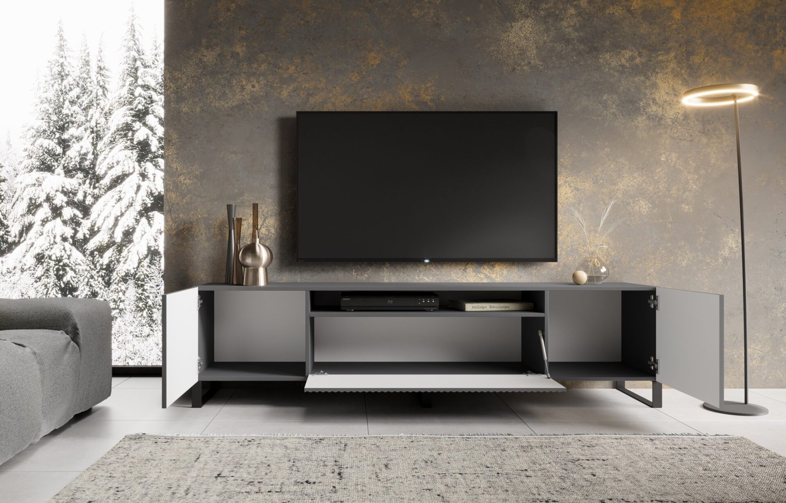 NOEMI TV stand, graphite color, ADRK - Image 2