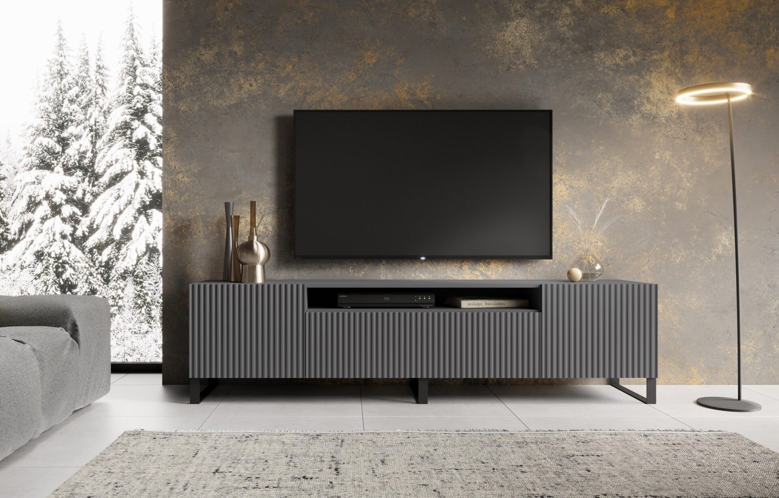 NOEMI TV stand, graphite color, ADRK - Image 3